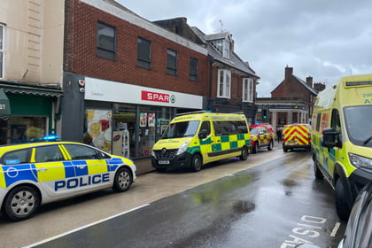 Emergency services at Crediton High Street medical incident
