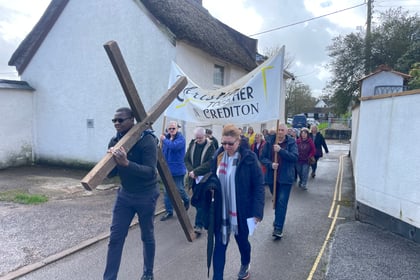 More than 100 took part in Crediton Good Friday Walk of Witness
