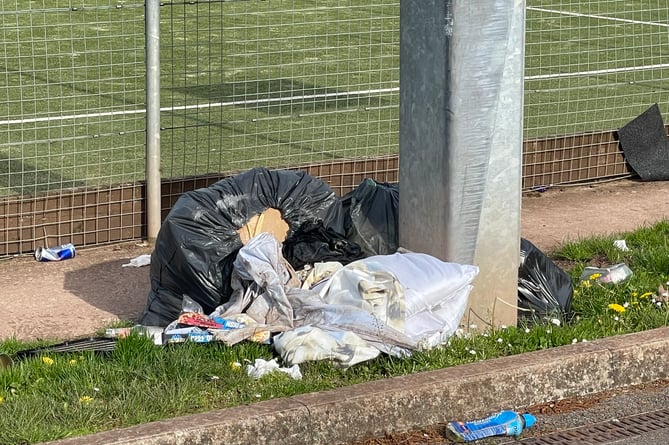 Some of the rubbish left behind in the car parks at Lords Meadow Leisure Centre.
