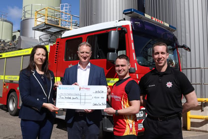 Firefighter’s marathon fundraiser gets £500 boost from Crediton Dairy