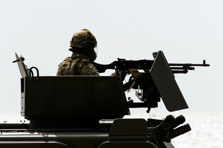 Man in tank British Army