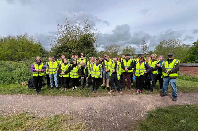 Ernest Jackson staff who volunteered with the Spring Makeover at Sandford Millennium Green.

