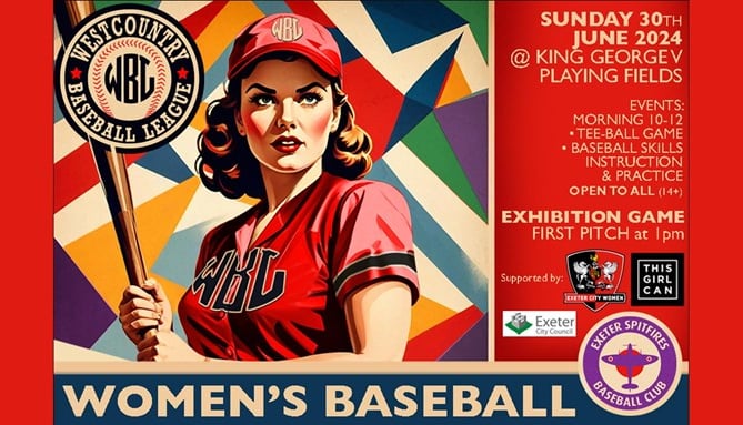 Women and girls are invited to give baseball a go.
