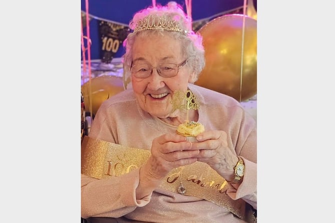 Audrey Coulstock on her 100th birthday.
