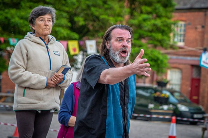 During recent Twelfth Night rehearsals in Crediton Town Square