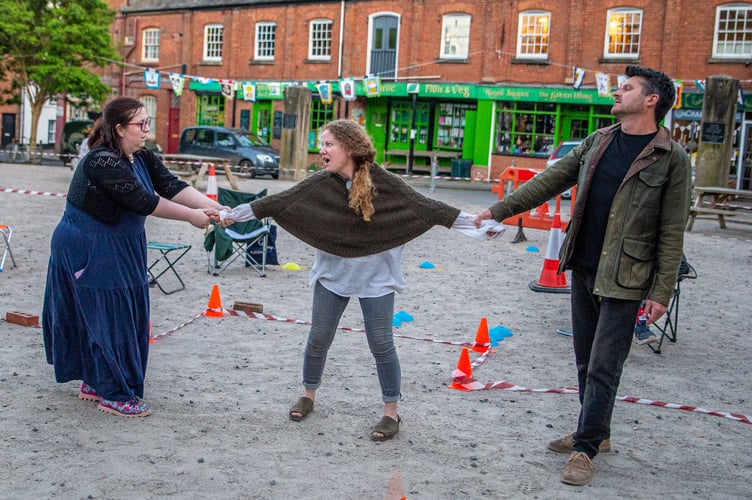 During recent Twelfth Night rehearsals in Crediton Town Square