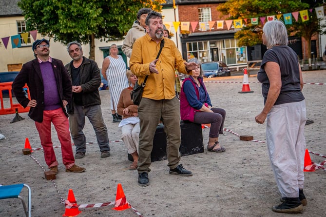 During recent Twelfth Night rehearsals in Crediton Town Square