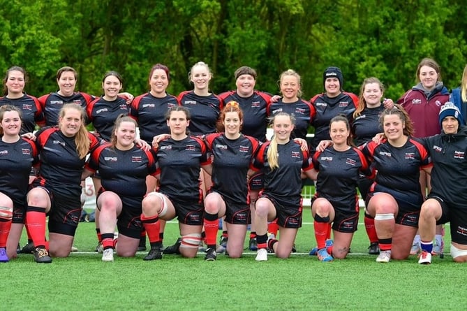 Sophie Lyon, front, fourth left, with fellow England Deaf Rugby Union team members.
