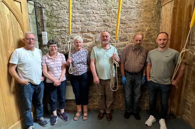 The bellringers from Zeal Monachorum and Winkleigh who rang the church bells before the fete began.  AQ 6181
