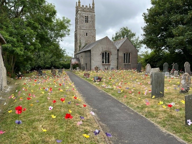 A small part of the display on the approach to Dowland Church.
