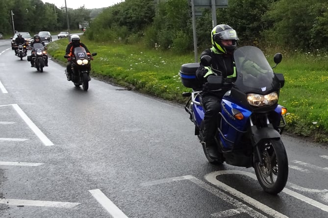 Taking part in last year’s annual Dartmoor Charity Motorcycle Run.
