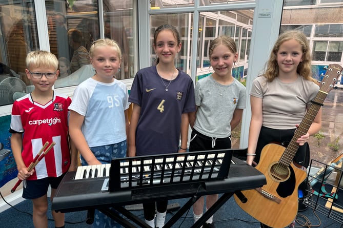 Children who played music or sung at the Fun Day.  AQ 7899
