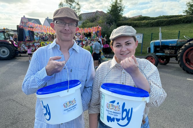 Volunteers who collected donations at Cheriton Fitzpaine Carnival.  AQ 8670
