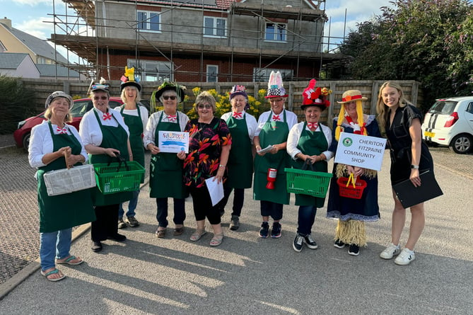 Cheriton Fitzpaine Community Shop volunteers took part in the Carnival.  AQ 8676
