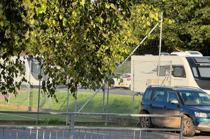 Traveller caravans in the Lords Meadow Leisure Centre on July 30.  AQ 8815
