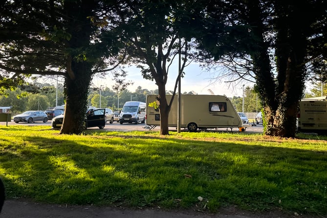 Traveller caravans in the Lords Meadow Leisure Centre on July 30.  AQ 8818
