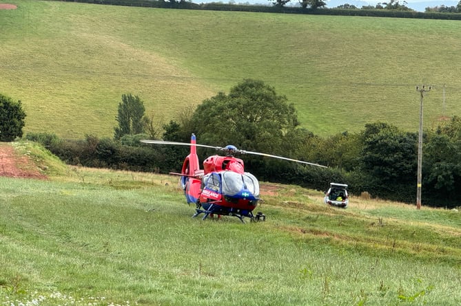 A Devon Air Ambulance at Crediton Raceway.  AQ 9184