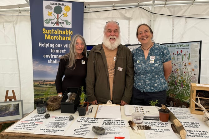 Wendy Gluyas, Paul Tulles and Sarah Bunker had a stall for Sustainable Morchard.  AQ 9081
