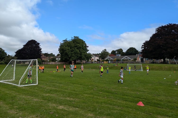 Exeter City Premier League Kicks in Crediton Newcombe’s Park.
