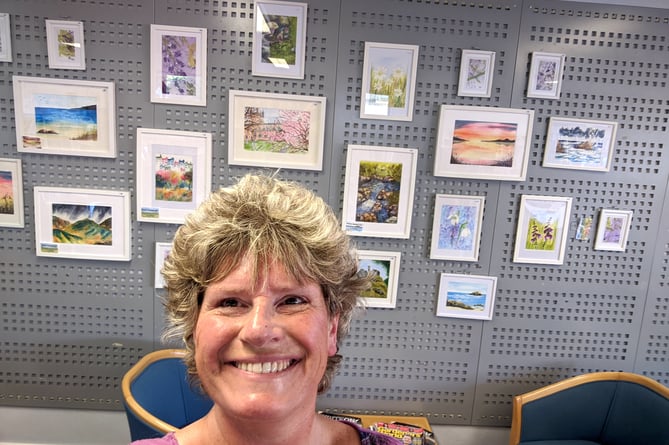 Karen Gutans of Bow has an exhibition of some of her art on display at Crediton Library.
