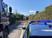 No injuries after tractor and trailer overturn on A377 near Crediton