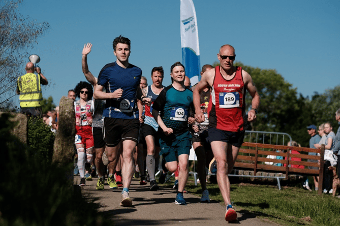 Competitors in the Roadford Run.
