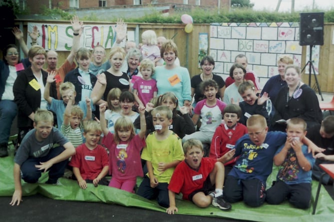 Enjoying a fun time at a Children's Day at Copplestone Methodist Church in August 2001. DSC00708