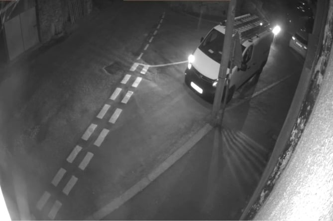 CCTV images of a van police would like to trace the owner of which was seen on CCTV in Witheridge.