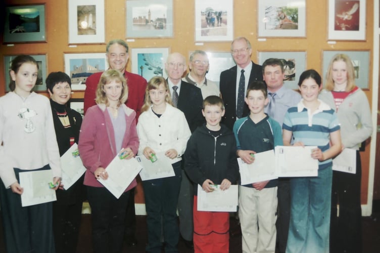 Young prizewinners in a Crediton Photography Club competition in April 2002. DSC00471