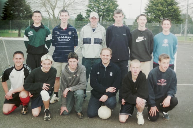 Crediton Youth FC Premier team who were due to tour the United States in April 2002. DSC00496