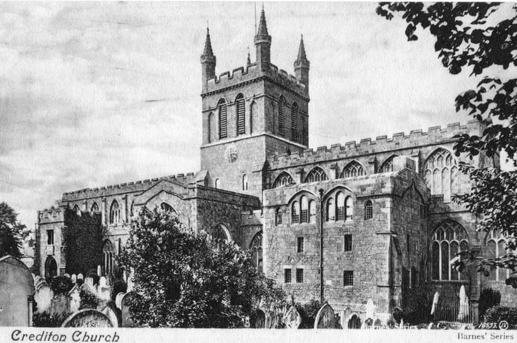 Holy Cross Church in Crediton from the South East.
