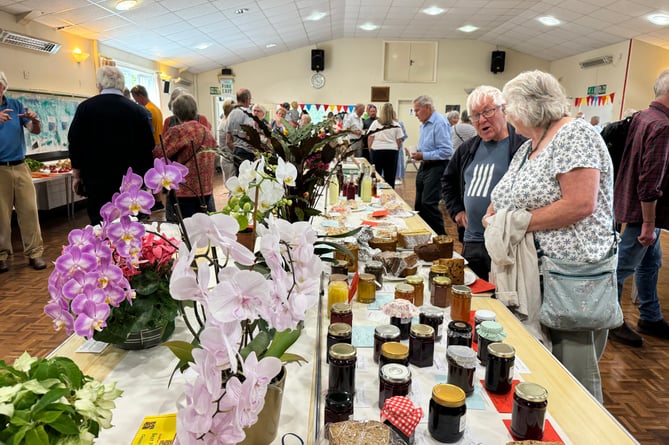 A full table of exhibits at Sandford Summer Show.  AQ 1557
