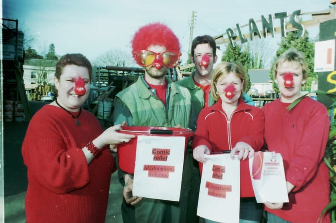 Mole Avon staff wore red noses and collected donations for Comic Relief in March 2003. DSC00793