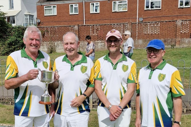 From left: Men's Pairs winners Pete Cookson and Graham Tucker with runners-up Allan Gibb and Paul Vodden