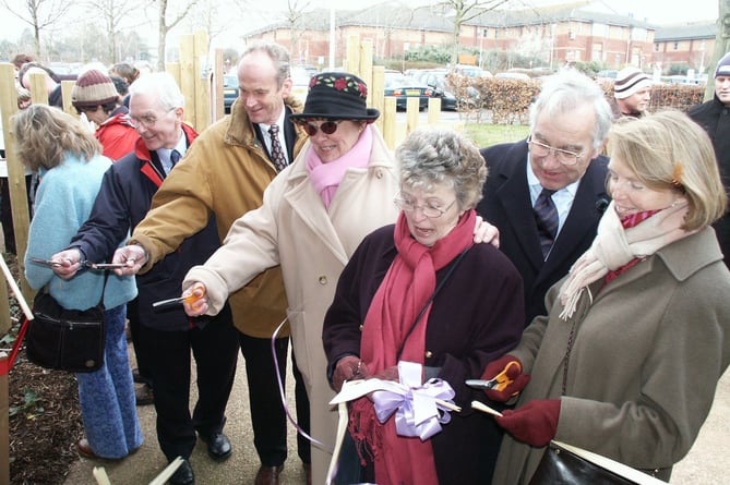 Cutting ribbon at official opening in February 2005