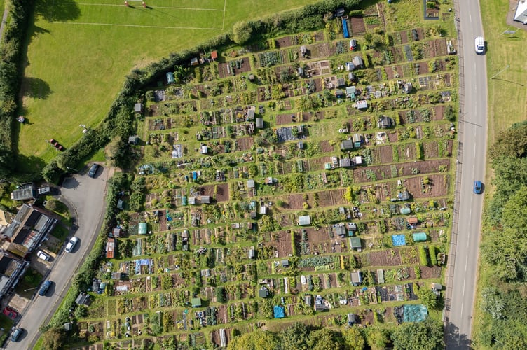 The Crediton Town Council allotments on Exhibition Road.
