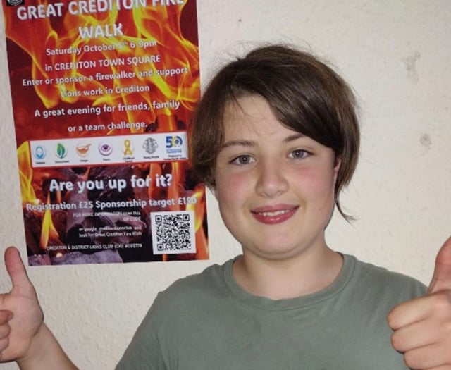 Youngster to brave hot coals for charity