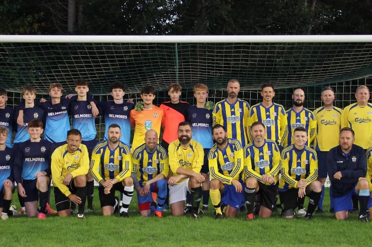 Crediton United FC Coaches and last year’s U16s.
