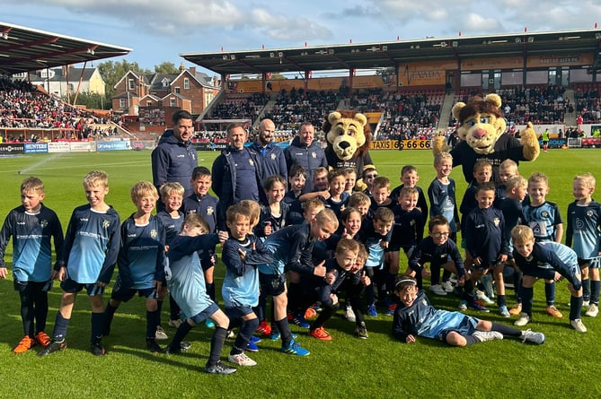 Crediton Youth U8’s and U9’s at St James’ Park.
