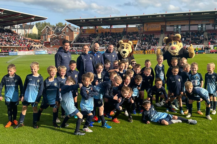 Crediton Youth U8’s and U9’s at St James’ Park.
