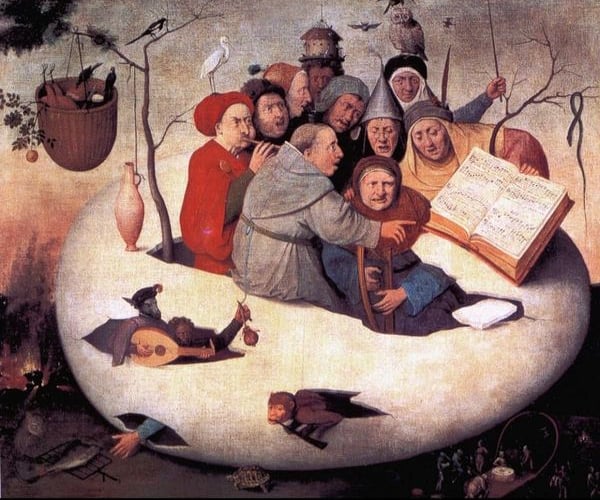 Concert in an egg after Hieronymus Bosch.