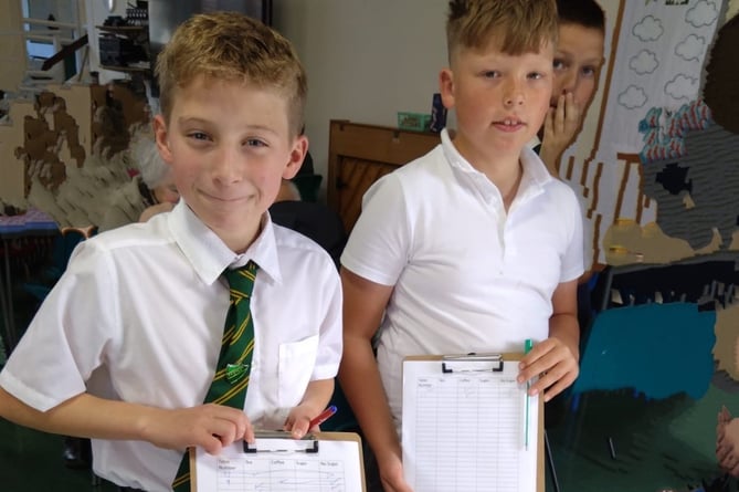 Helpers at the tea party for Grandparents at Copplestone Primary School.
