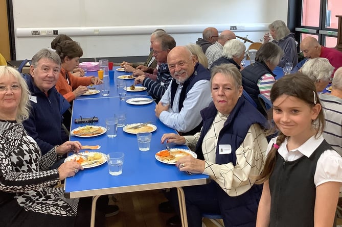 Guests enjoying the food