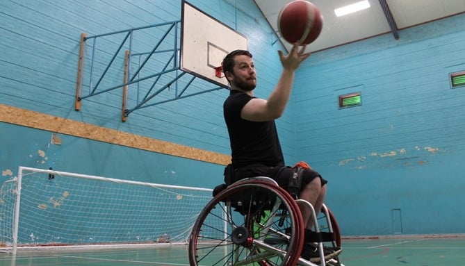 Jack Davey, coach for Exeter Otters, in action at Wonford Leisure Centre.
