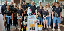 Crediton and District Swimming Club members packed bags
