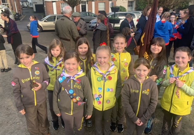 Brownies who took part in the Remembrance. 
