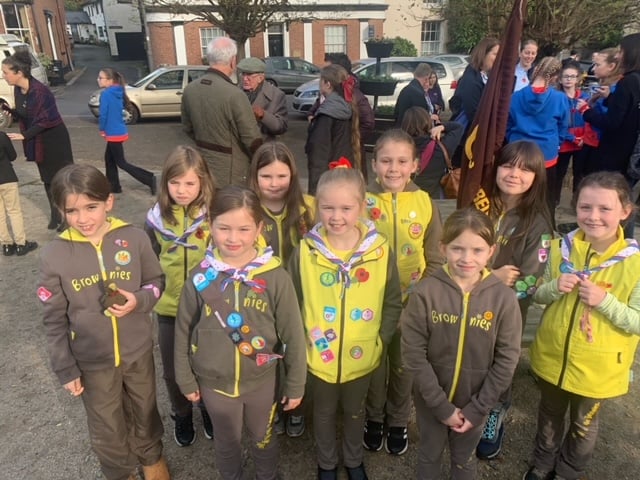 Brownies who took part in the Remembrance. 
