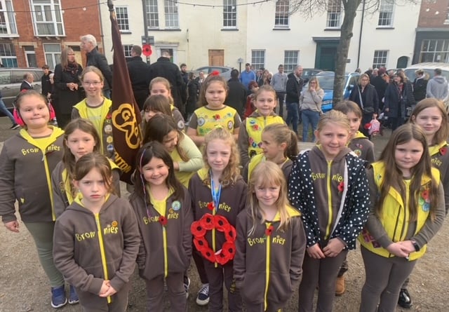 Brownies who took part in the Remembrance. 
