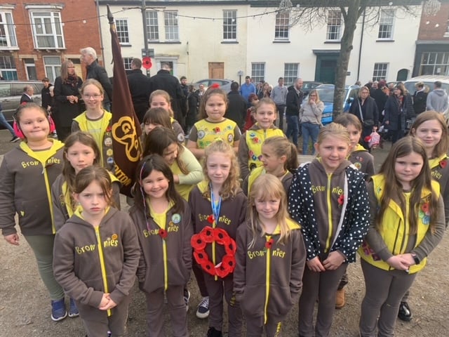 Brownies who took part in the Remembrance. 
