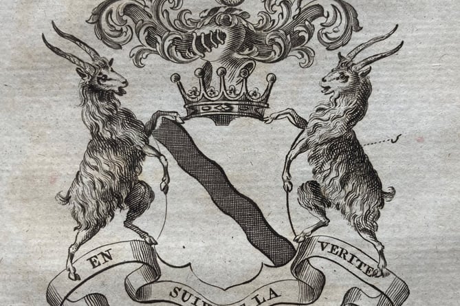 The Wallop family coat of arms.
